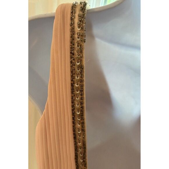 Sue Wong Nocturne Beaded Illusion Mini Dress Size 4 Peach Nude Sequin Showgirl - Picture 8 of 9